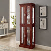 Lighted Curio Display Cabinet With Adjustable Shelves & Mirrored Back Panel