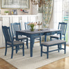 TOPMAX Mid-Century 6-Piece Dining Set With Drawer & Upholstered Chairs