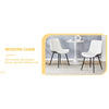 Extended Seat Cushion PU Dining Chair Set - Four Pieces.Smooth Line Design.Can Integrate Well Into Various Modern Home Decoration Styles.White And Dark Gray Splicing Colors.