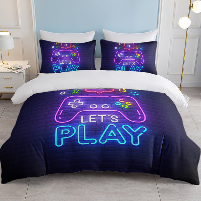 Gaming Duvet Cover Set Twin Full Queen King Size Video Game Controller Bedding Set, Boys Video Games Comforter Cover With 2 Pillow Shams, Bed Set For Boys Girls Bedroom Decor