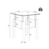 2-Pc Modern Tempered Glass Coffee Tea End Tables For Living Room