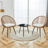 Modern 3 Piece Set17.7 Anti Spill Round Coffee Table   2 Rattan Swivel Chairs  Outdoor Patio Furniture For Tea Time.Suitable For Various Outdoor Venues.3 Piece Set Packaged As A Single Package
