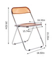 YELLOW Clear Transparent Folding Chair Chair Pc Plastic Living Room Seat