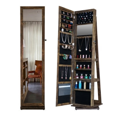 Full Length Mirror 360 Swivel Jewelry Cabinet