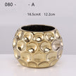 Ceramic Flowerpot Furniture Ornaments Golden Green Flower Plant