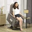 Power Lift Chair For Elderly, Fabric Recliner Sofa With Remote Control, Side Pockets, Quick Assembly, Coffee