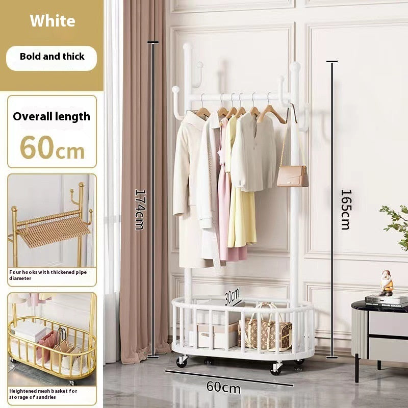 Coat And Cap Floor Bedroom And Household Mobile Clothes Hanger