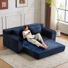 Loveseat Sofa, Comfortable Deep Seat Sofa Bed, Modern Small Corduroy Couch For Living Room Bedroom,Reversible Cushion With Pillows,No Assembly Required, Dark-blue