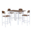 TOPMAX Farmhouse 5pc Counter Height Dining Set With Drop Leaf, White