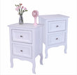 Countryside Style Two-story Bedside Table - White