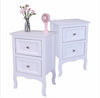 Countryside Style Two-story Bedside Table - White