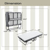 Folding Bed Cot With Mattress For Adults,  Foldable Metal Frame Bed For Guest With Memory Foam Mattress On Wheels, Saving Space Rollaway Bed