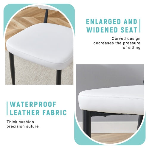 White Minimalist Ergonomic Dining Chair, With A Curved Backrest For Comfortable Design,Unlocking A Comfortable And Minimalist New Sitting Posture. A Pack Of 4.Available In Black And White.