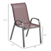 Set Of 4 Outdoor Dining Chairs, Stackable Patio Chairs With High Back, Breathable Mesh Seat For Garden Lawn, Brown