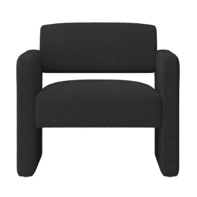 Single Sofa Chair, Upholstered Comfortable Chair With Armrests, For Dining Room Bedroom  Living Room Reception   BLACK 30.9X30.51X30.11