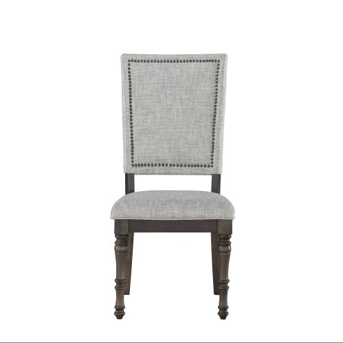 Linnett - Upholstered Back Chair Dark Brown