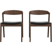 Dakota Solid Wood Black Leather Dining Chair Set Of 2