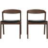 Dakota Solid Wood Black Leather Dining Chair Set Of 2