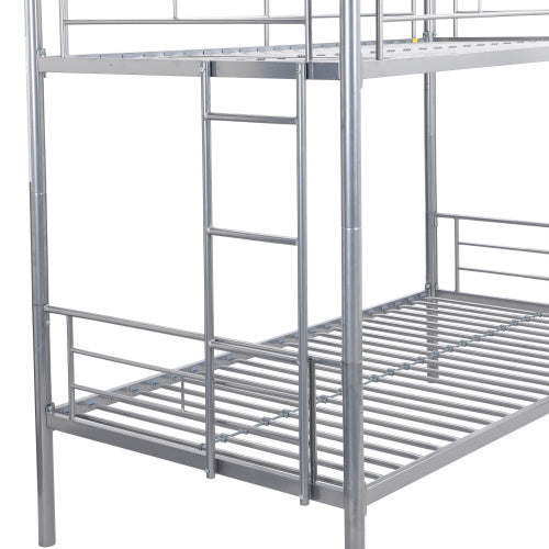 METAL BUNK BED WITH TRUNDLE SILVER