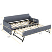 Twin Upholstered DayBed With Trundle & USB, Adjustable, Gray - 80 Characters