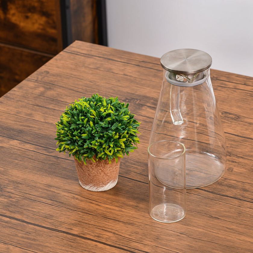 Dining Table Set 5-Piece Modern Counter Height With 4 Chairs Walnut