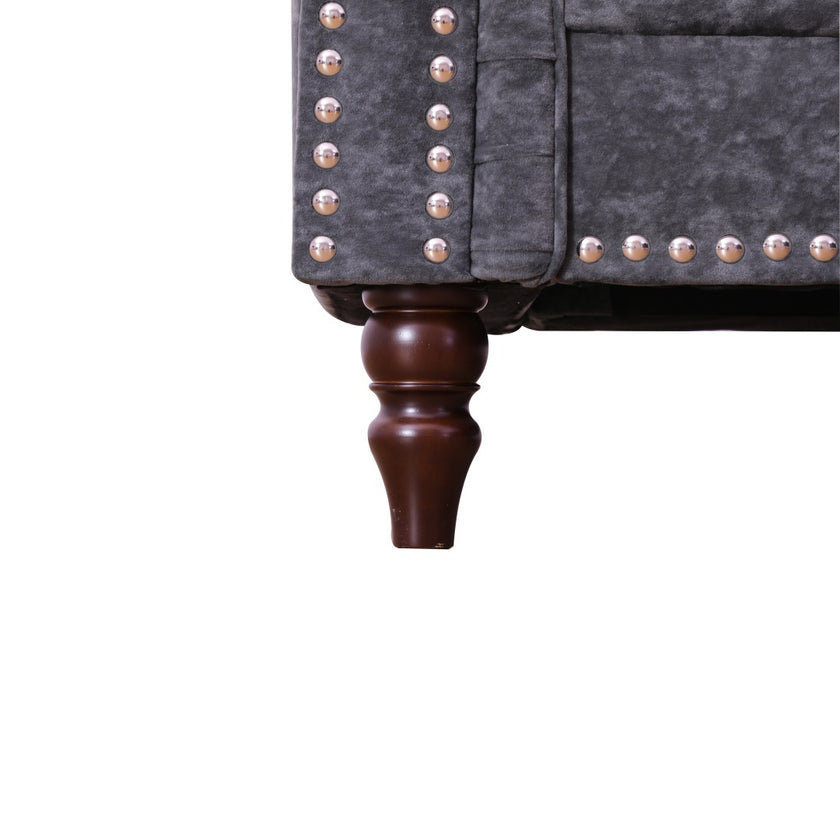 Black Flannelette 2-Piece Couch Living Room Sofa Set