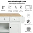 Kitchen Trolley With Rubberwood Folding Leaf Countertops