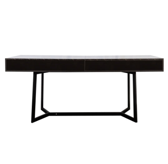 Modern Black 70.87  Computer Desk, Study & Work Desk  Y-Shaped Metal Legs