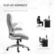 Vinsetto High Back Faux Leather Home Office Chair Rocker With Adjustable Armrest For Home Office, Gray