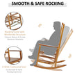 Wooden Outdoor Rocking Chair With Armrests, High Back For Garden, Patio, Balcony, Porch, Natural