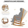 Wooden Outdoor Rocking Chair With Armrests, High Back For Garden, Patio, Balcony, Porch, Natural