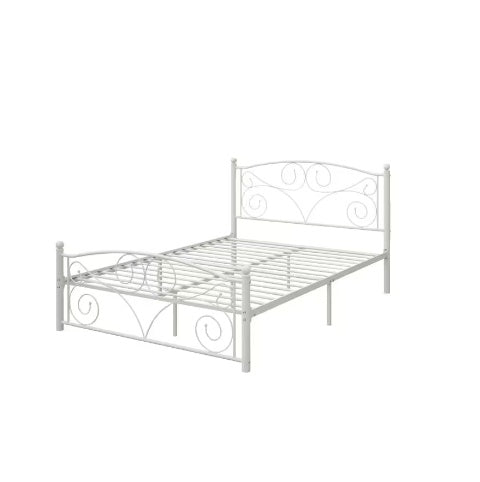 Full Size Unique Flower Sturdy System Metal Bed Frame With Headboard And Footboard