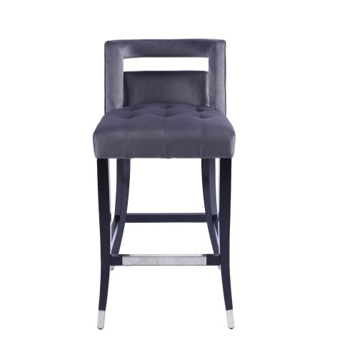 Suede Velvet Barstool With Nailheads Dining Room Chair2 Pcs Set - 30 Inch Seater Height
