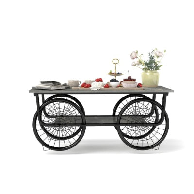 Modern Style Coffee Table Rectangle Coffee Table End Side Table Retro Design Coffee Table With Sturdy Base For Living Room Decor Black