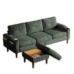 Convertible Combination Sofa Sofa L Shaped Sofa With Footstools With Storage,Orange Sofa For Living Room, Living Room Bedroom Office Small Space 3 Seater Combination Sofa