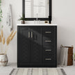 30'' Bathroom Vanity With Resin Sink Combo,Solid Wood Frame Bathroom Storage Cabinet, Freestanding Vanity Set With 3 Drawers& Soft Closing Doors