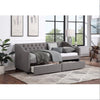 Upholstered Twin Size Daybed With Two Drawers, Wood Slat Support, Gray