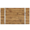 Natural Wood Grain MDF Dining Table   55x31.5 Stable Design.Suitable For Various Modern Home Decor Styles.Splicing Structure Design,Wood Textured Desktop,White Marble Patterned Table Legs
