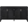 TREXM Sideboard With Rattan Door & Metal Handles For Living Room
