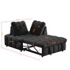 Modern Sofa Velvet Pull-out Bed,Independently Removable Backrest, Have USB Port And Swivel Phone Stand ,black