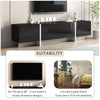 Contemporary White & Black TV Stand, Unique Style Console For TVs
