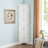 High Storage Cabinet With Door And 4 Shelves, Suitable For Living Room, Kitchen, Office, Bedroom, Bathroom, Modern Style, White