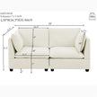 Modern Chenille Comfy Upholstered 2-Seat Sofa With 2 Lumbar Pillow, Deep Seat Sofa Sleeper For Living Room, Apartment, Office, Studio Beige White, 2-Seat