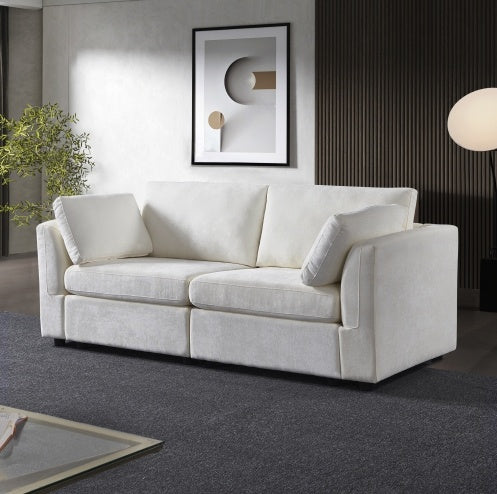 Modular Sofa Whiten Chenille Fabric, Simple And Grand, The Seat And Back Is Very Soft. This Is Also A KNOCK DOWN Sofa
