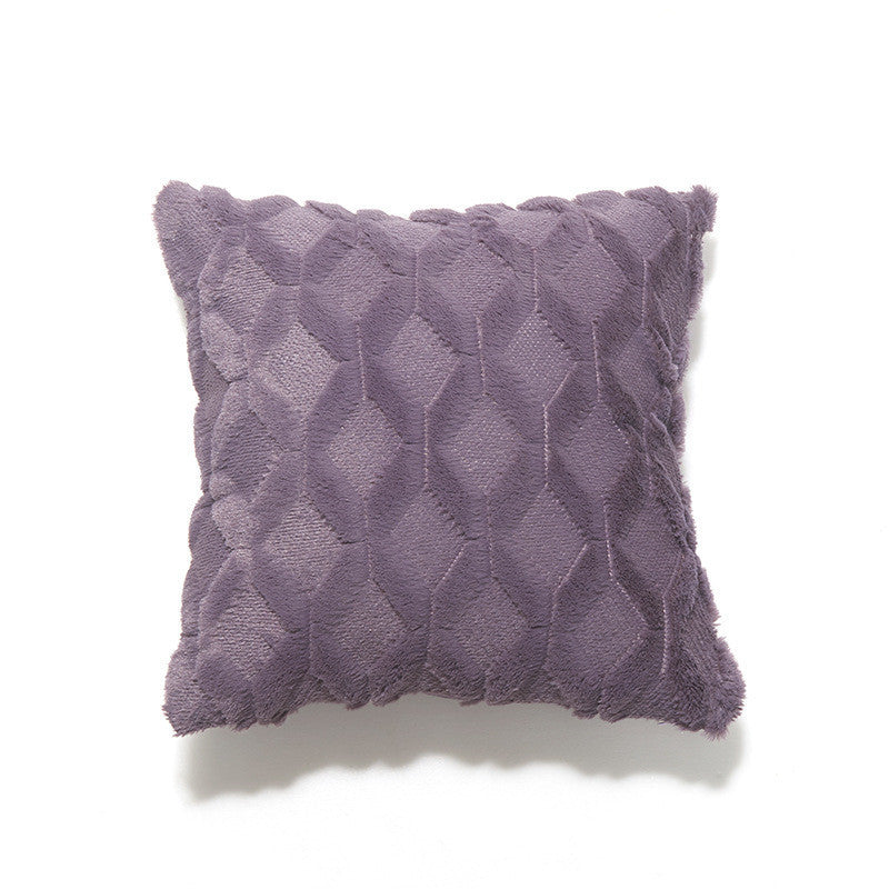Simple solid color three dimensional Plush home pillow