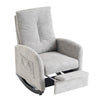 Accent Rocking Chair With Footrest High Back Rubber Wood Rocking Legs Bedroom Living Space