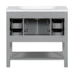 36'' Bathroom Vanity With Top Sink, Modern Mirror Cabinet With Towels Bar, Bathroom Storage Cabinet With 2 Soft Closing Doors And 6 Drawers, Single Sink Bathroom Vanity