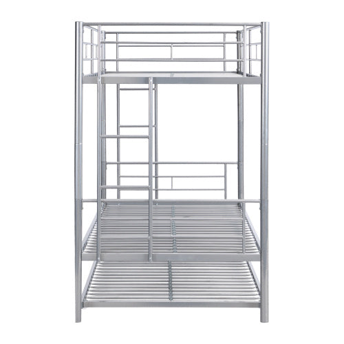 METAL BUNK BED WITH TRUNDLE SILVER