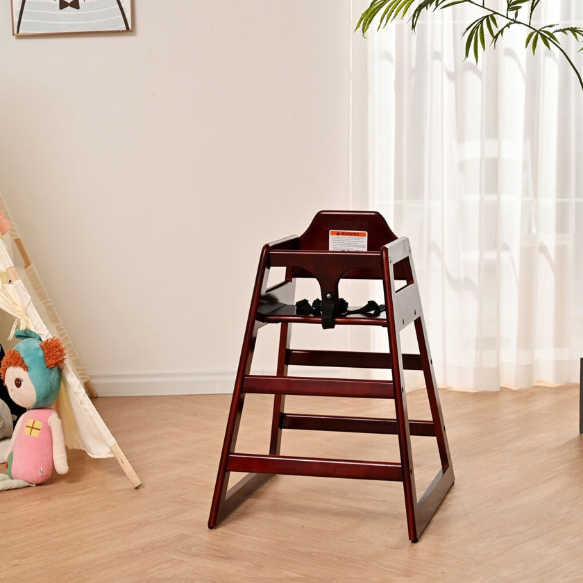 Wooden Double Solid Wood Feeding, Eat & Grow Portable High, Easy To Clean Baby Booster Chair In Maho