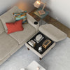 Convertible Combination Sofa Sofa L Shaped Sofa With Footstools With Storage, Beige Sofa For Living Room, Living Room Bedroom Office Small Space 3 Seater Combination Sofa